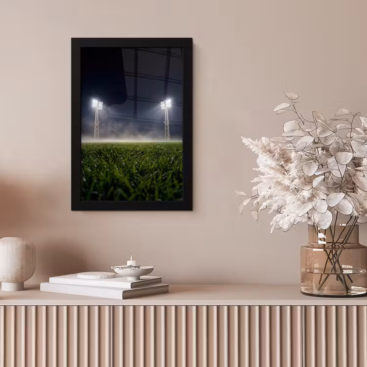 Stadion - Lichtmast - Sport - Nacht fotolijst zwart zonder passe partout klein -sfeer5