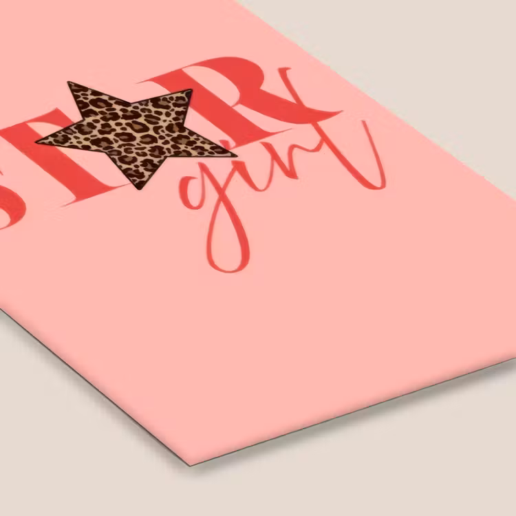 Star girl - Roze - Panter - Ster fotolijst zwart zonder passe partout klein -zsfeer6