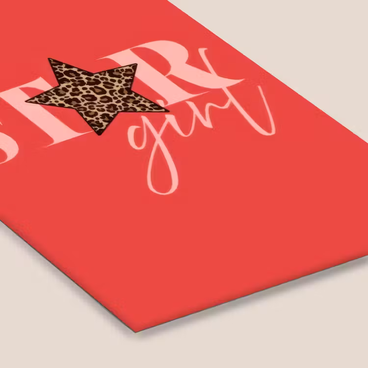 Star girl - Rood - Panter - Ster fotolijst zwart zonder passe partout klein -zsfeer6