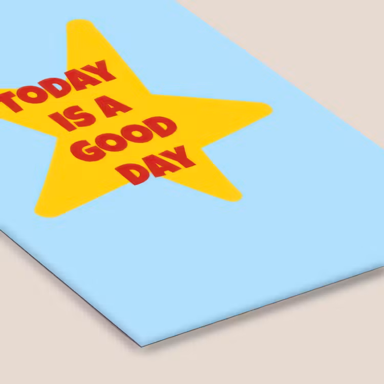 Ster - Today is a good day - Blauw fotolijst zwart zonder passe partout klein -zsfeer6