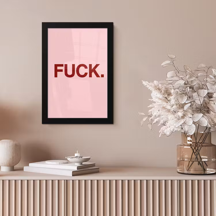 Statement - Krachtig - Roze fotolijst zwart zonder passe partout klein -sfeer5