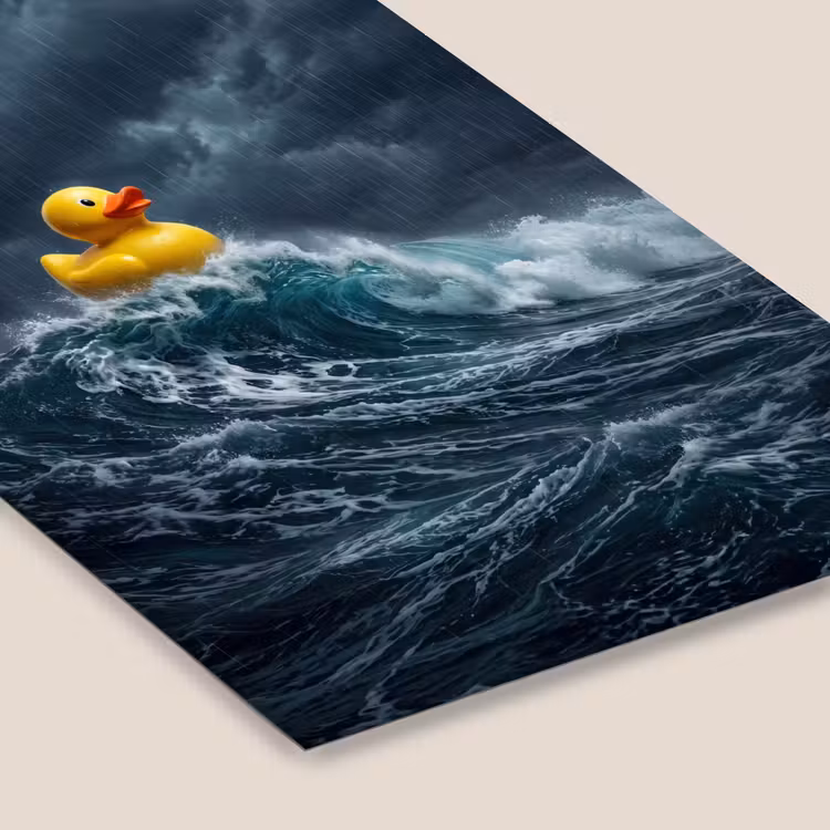 Storm - Badeend - Golven fotolijst zwart zonder passe partout klein -zsfeer6