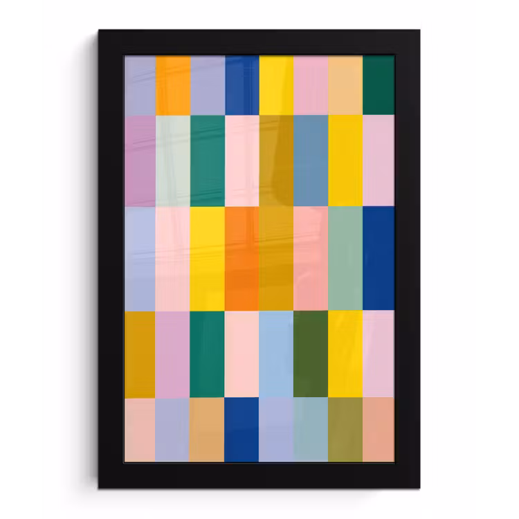 Stroken - Blauw - Patroon - Abstract fotolijst zwart zonder passe partout klein -3d