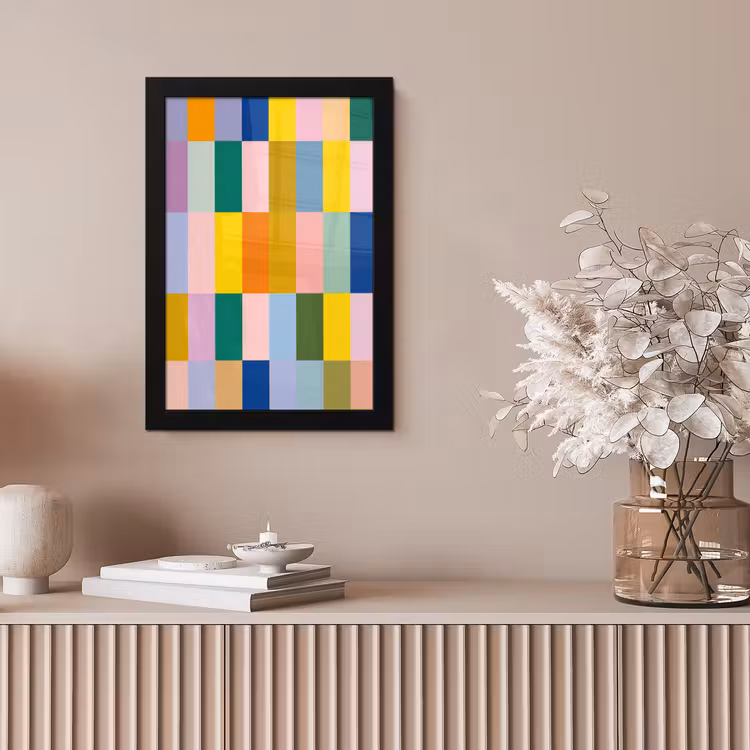 Stroken - Blauw - Patroon - Abstract fotolijst zwart zonder passe partout klein -sfeer5