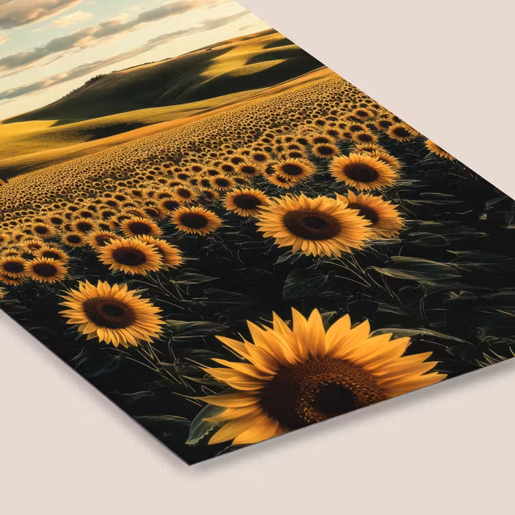 Zonnebloem - Veld - Windmolen fotolijst zwart zonder passe partout klein -zsfeer6