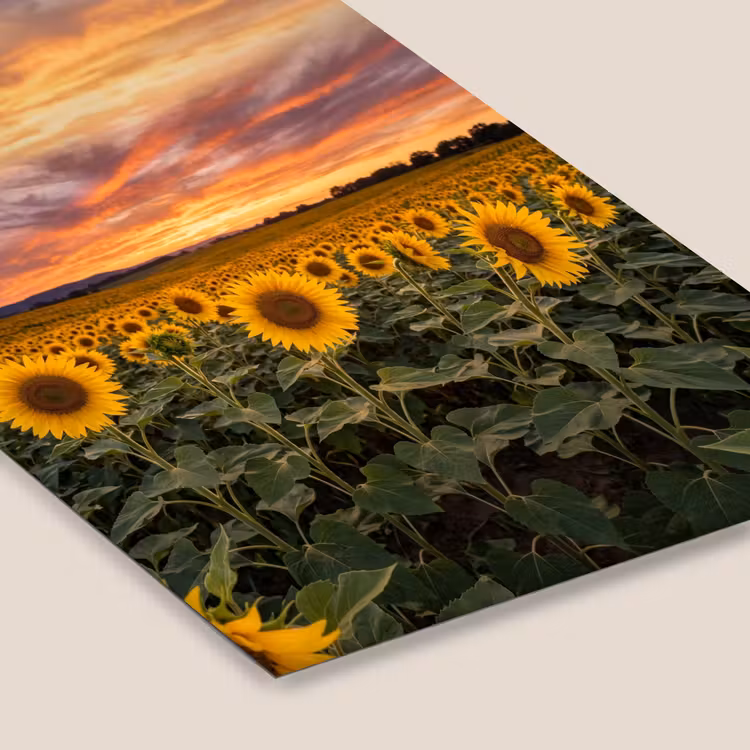 Zonnebloemen - Heuvellandschap - Geel fotolijst zwart zonder passe partout klein -zsfeer6