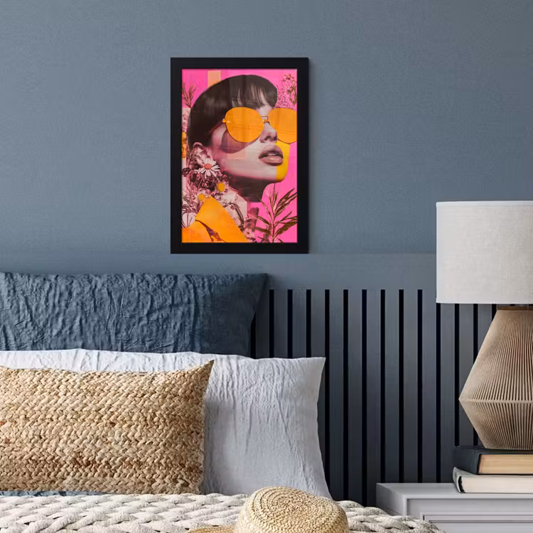 Zonnebril - Oranje - Vrouw - Planten fotolijst zwart zonder passe partout klein -sfeer3