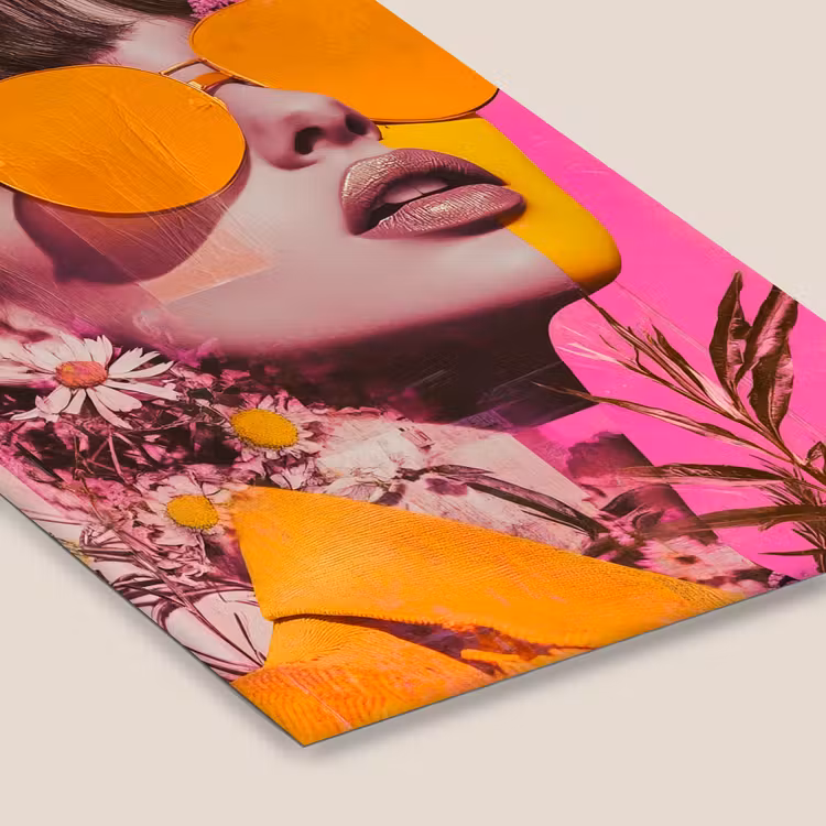 Zonnebril - Oranje - Vrouw - Planten fotolijst zwart zonder passe partout klein -zsfeer6
