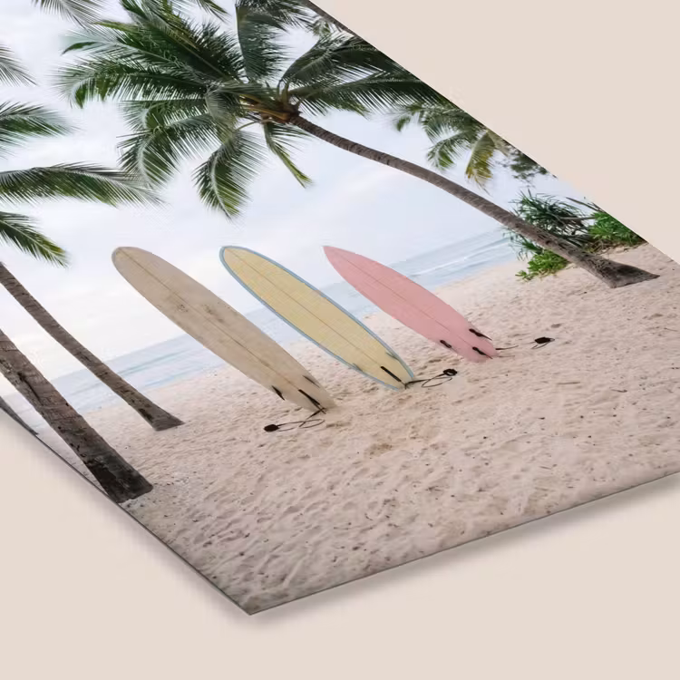 Surfboard - Palmbomen - Kleurrijk fotolijst zwart zonder passe partout klein -zsfeer6