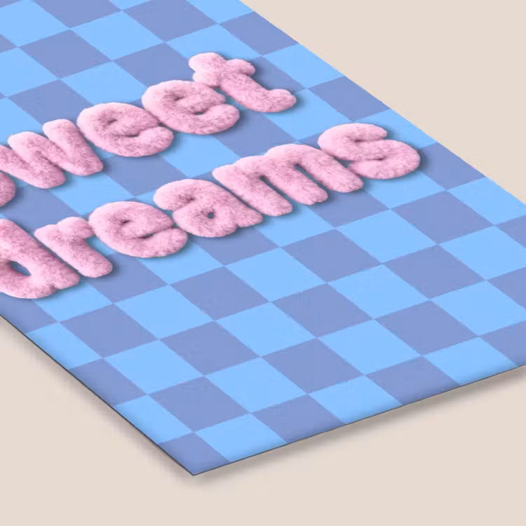 Sweet dreams - Vierkanten - Roze - Blauw fotolijst zwart zonder passe partout klein -zsfeer6