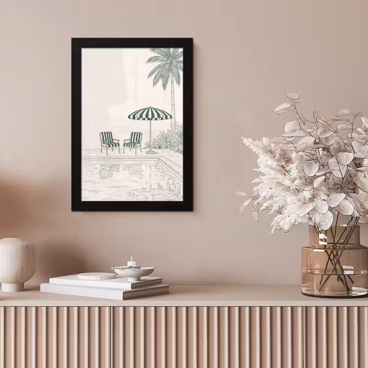 Terras - Illustratie - Groen fotolijst zwart zonder passe partout klein -sfeer5