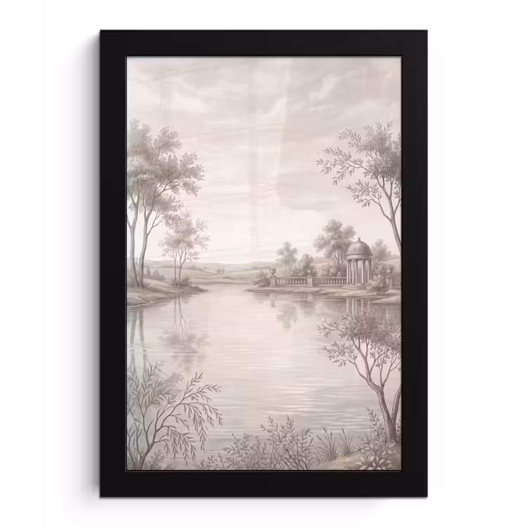 Terras - Water - Natuur - Landschap fotolijst zwart zonder passe partout klein -3d