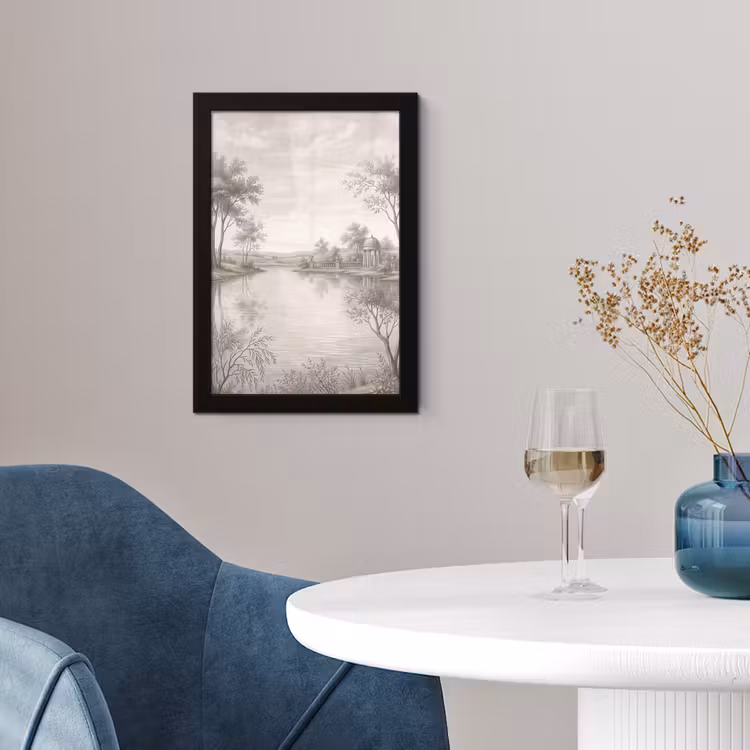 Terras - Water - Natuur - Landschap fotolijst zwart zonder passe partout klein -sfeer4