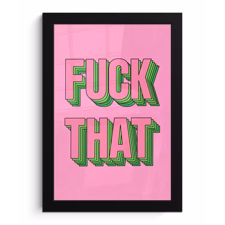 Tekst - Bold - Roze fotolijst zwart zonder passe partout klein -3d