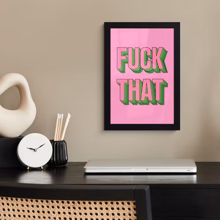 Tekst - Bold - Roze fotolijst zwart zonder passe partout klein -sfeer1