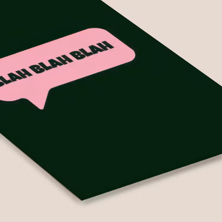 Tekstwolk - BLAH BLAH BLAH - Roze fotolijst zwart zonder passe partout klein -zsfeer6