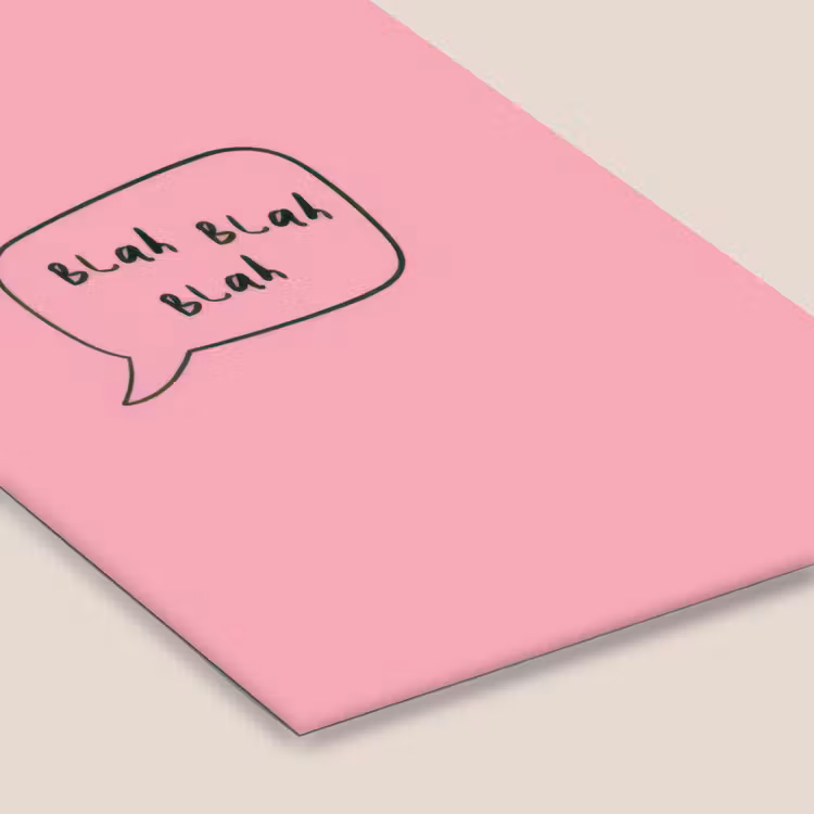 Tekstwolkje - BLAH BLAH BLAH - Roze fotolijst zwart zonder passe partout klein -zsfeer6