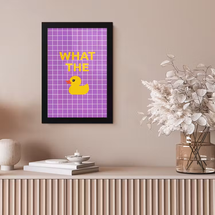 Tekst - Eend - Paars fotolijst zwart zonder passe partout klein -sfeer5