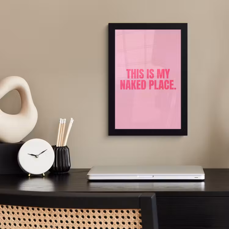 Tekst - Modern - Roze fotolijst zwart zonder passe partout klein -sfeer1