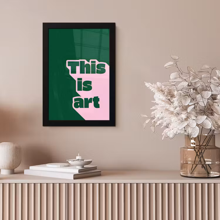 This is art - Schaduw - Roze fotolijst zwart zonder passe partout klein -sfeer5