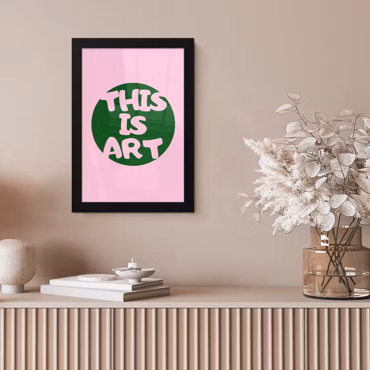 This is art - Tekst - Cirkel - Groen fotolijst zwart zonder passe partout klein -sfeer5