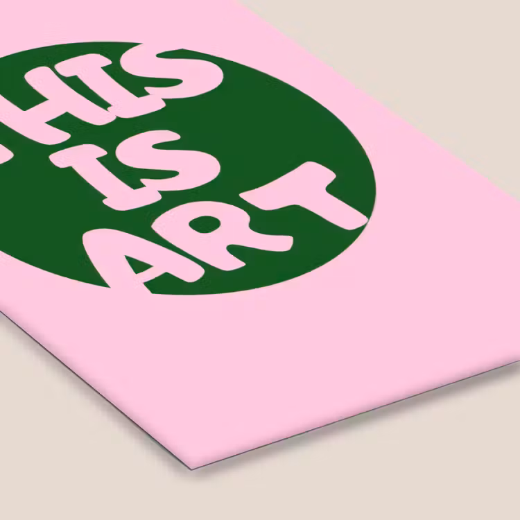 This is art - Tekst - Cirkel - Groen fotolijst zwart zonder passe partout klein -zsfeer6
