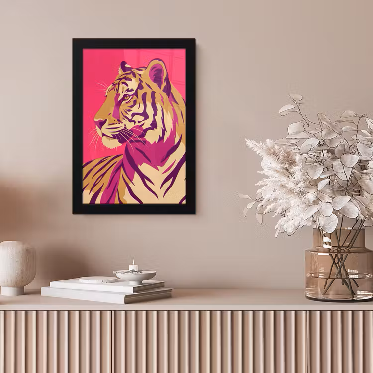 Tijger - Modern - Neon fotolijst zwart zonder passe partout klein -sfeer5