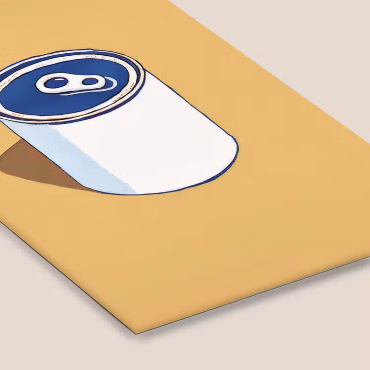Blikje - Minimalistisch - Blauw - Illustratie fotolijst zwart zonder passe partout klein -zsfeer6