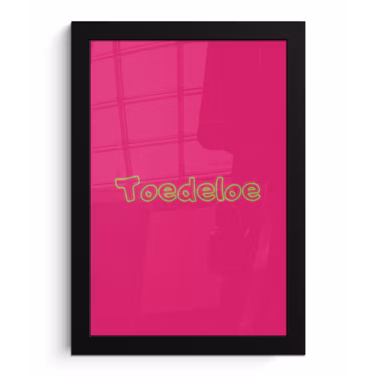 Toedeloe - Groen - Roze fotolijst zwart zonder passe partout klein -3d
