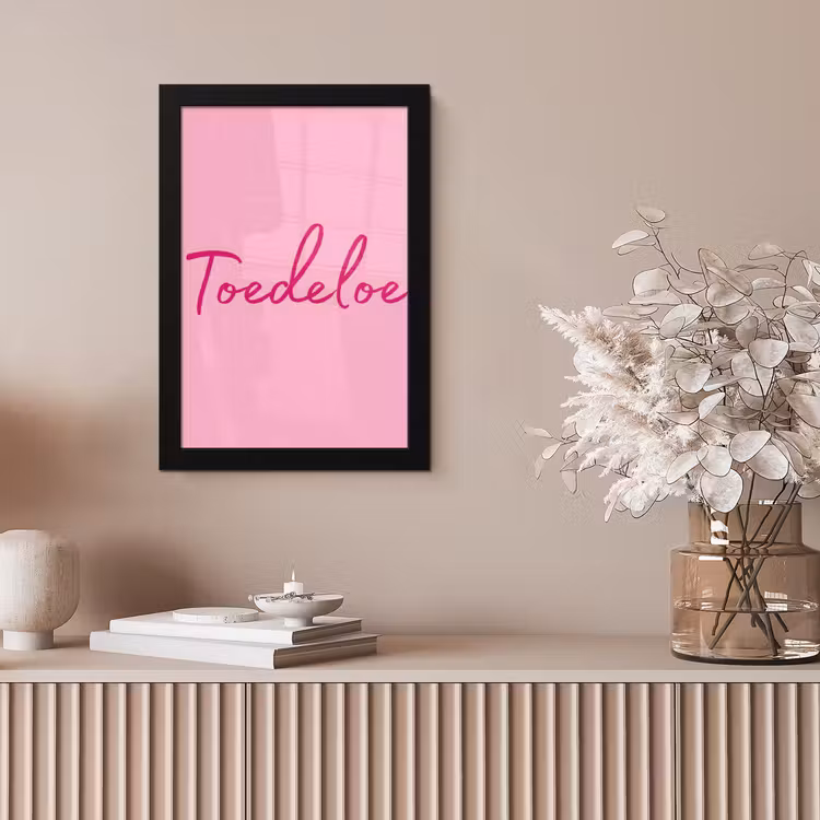 Toedeloe - Roze - Minimalistisch fotolijst zwart zonder passe partout klein -sfeer5
