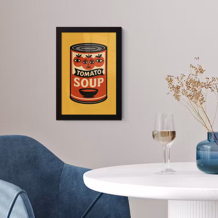 Tomatensoep - Gezichtje - Illustratie - Rood fotolijst zwart zonder passe partout klein -sfeer4