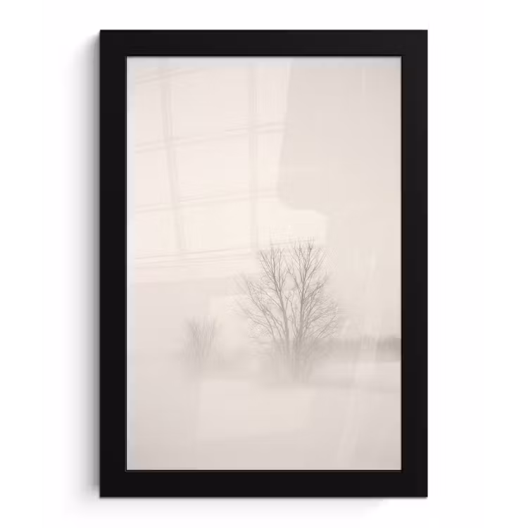 Boom - Mist - Sneeuw - Winter - Minimalistisch fotolijst zwart zonder passe partout klein -3d
