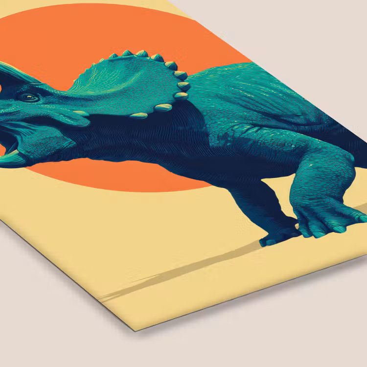 Triceratops - Cirkel - Oranje - Hoorns fotolijst zwart zonder passe partout klein -zsfeer6