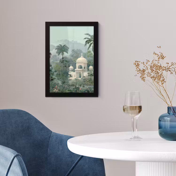 Tropische tuin - Koepelgebouw - Bloemen fotolijst zwart zonder passe partout klein -sfeer4