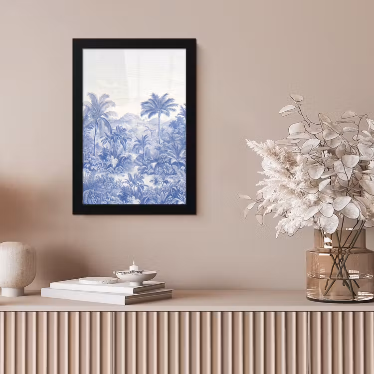 Tropisch - Jungle - Blauw fotolijst zwart zonder passe partout klein -sfeer5
