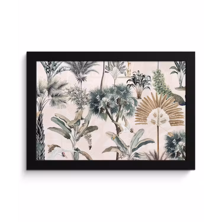 Tropisch - Bomen - Bladeren - Jungle fotolijst zwart zonder passe partout klein -3d