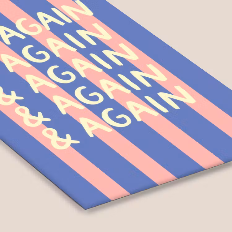 Try again - Strepen - Roze - Verticaal - Blauw fotolijst zwart zonder passe partout klein -zsfeer6