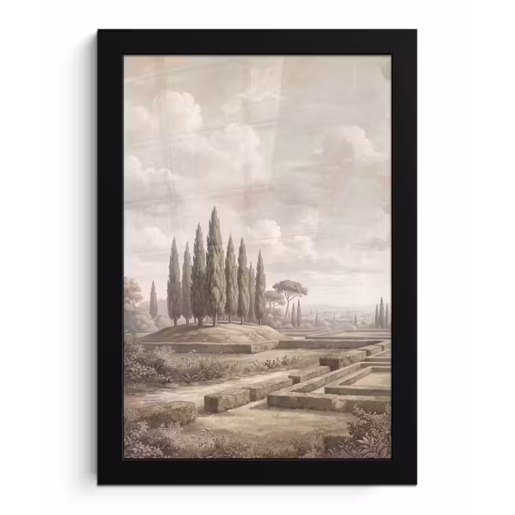 Vallei - Tuin - Natuur - Groen fotolijst zwart zonder passe partout klein -3d