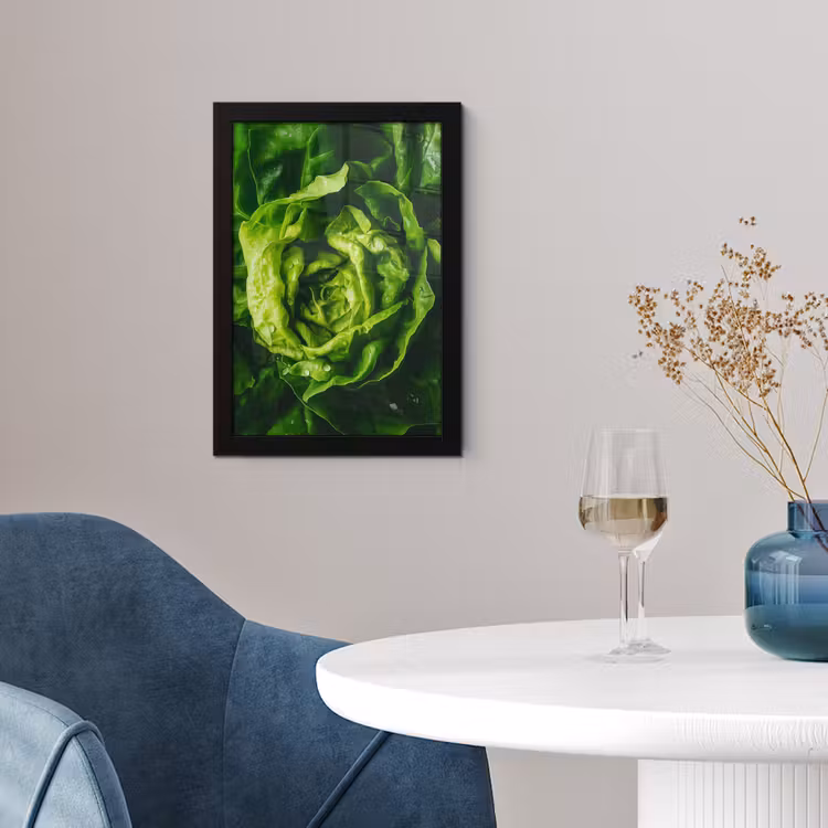 Groente - Sla - Groen fotolijst zwart zonder passe partout klein -sfeer4