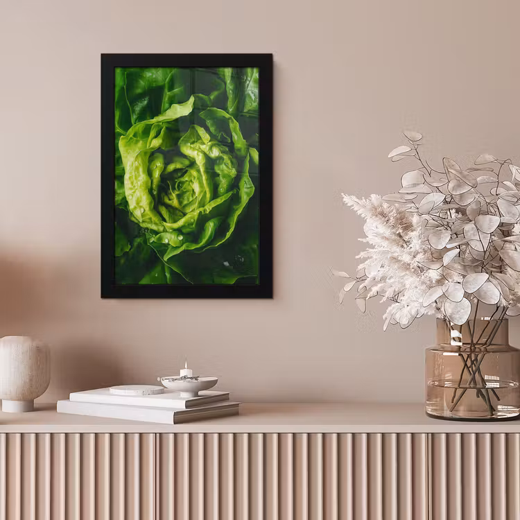 Groente - Sla - Groen fotolijst zwart zonder passe partout klein -sfeer5