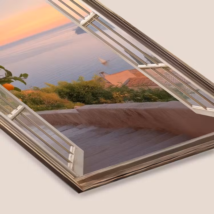 Doorkijk - Uitzicht - Meer - Landschap fotolijst zwart zonder passe partout klein -zsfeer6
