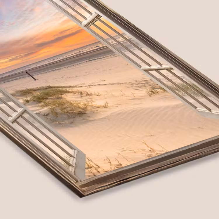 Doorkijk - Strand - Duinen - Natuur - Landschap fotolijst zwart zonder passe partout klein -zsfeer6
