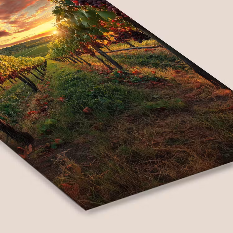 Wijngaard - Druiven - Zonsondergang fotolijst zwart zonder passe partout klein -zsfeer6