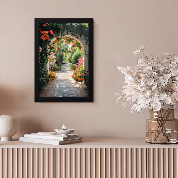 Doorkijk - Bloemen - Natuur - Bloementuin fotolijst zwart zonder passe partout klein -sfeer5