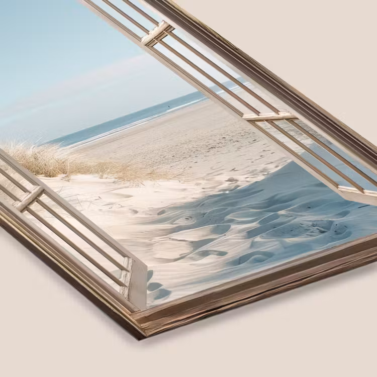 Doorkijk - Helmgras - Duinen - Zee - Landschap fotolijst zwart zonder passe partout klein -zsfeer6