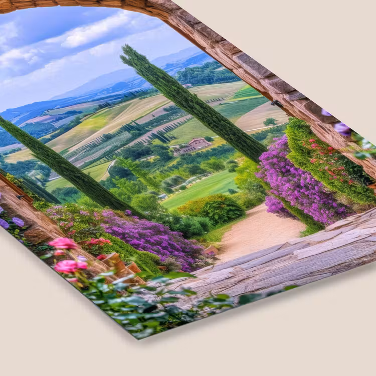 Doorkijk - Toscane - Landschap - Poort fotolijst zwart zonder passe partout klein -zsfeer6