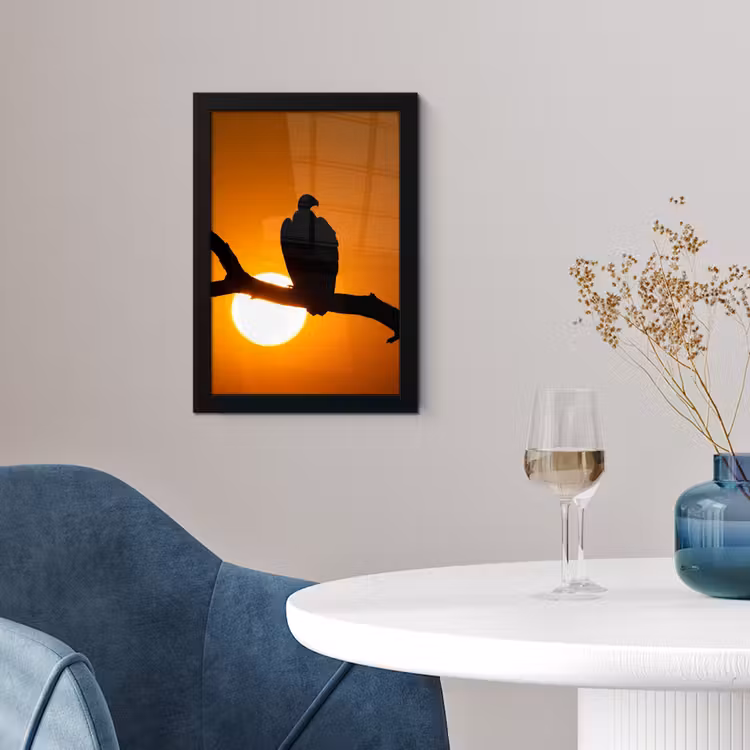 Gier - Tak - Zon - Oranje fotolijst zwart zonder passe partout klein -sfeer4