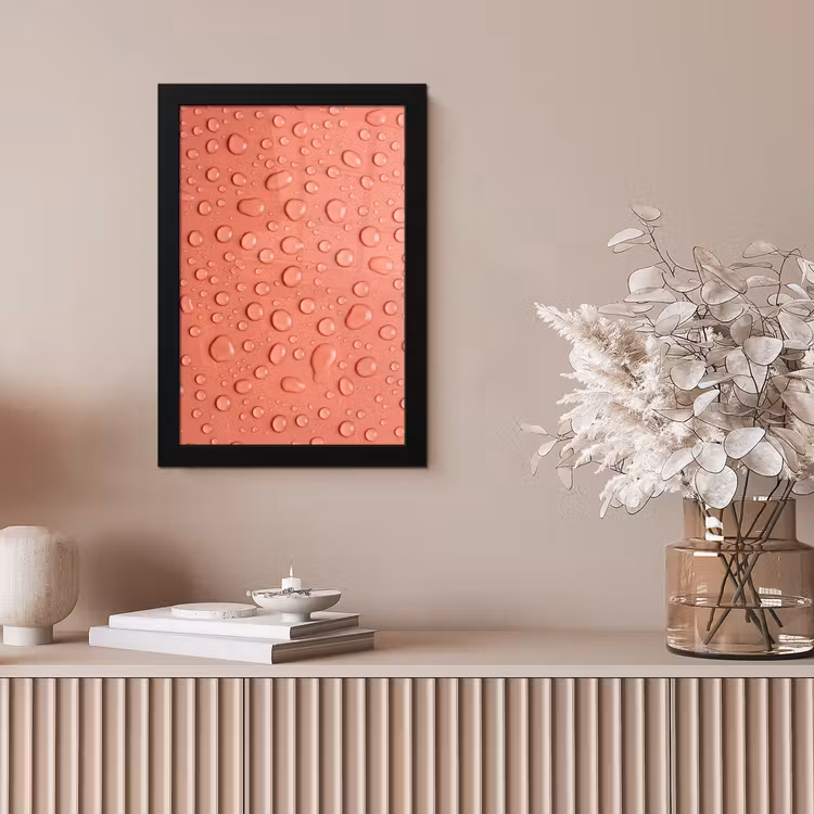 Water - Druppels - Roze fotolijst zwart zonder passe partout klein -sfeer5