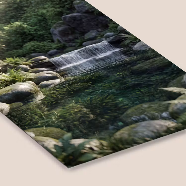 Beek - Waterval - Natuur - Groen fotolijst zwart zonder passe partout klein -zsfeer6