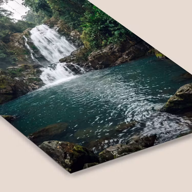Waterfall - Forest - Nature - Greenkhgyguyg fotolijst zwart zonder passe partout klein -zsfeer6